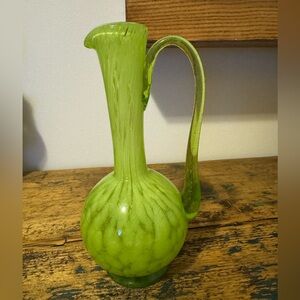 Green Glass Pitcher Vase